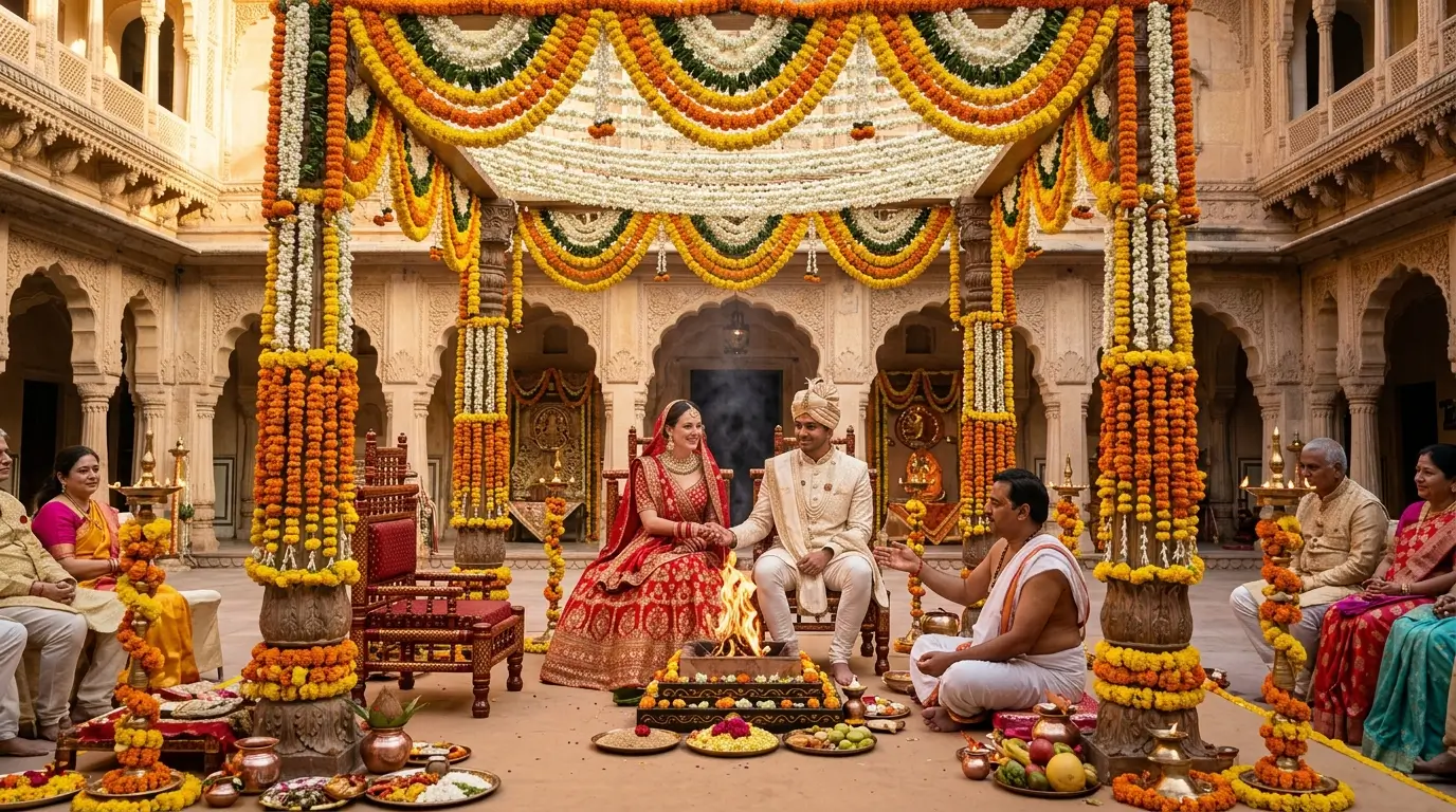 Authentic Hindu Wedding Mandap in India